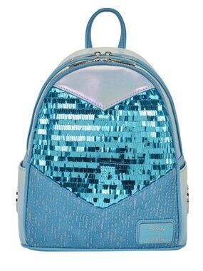 Loungefly Disney Frozen Elsa Mini Backpack Blue Sequin Snowflake Cosplay Bag NWT